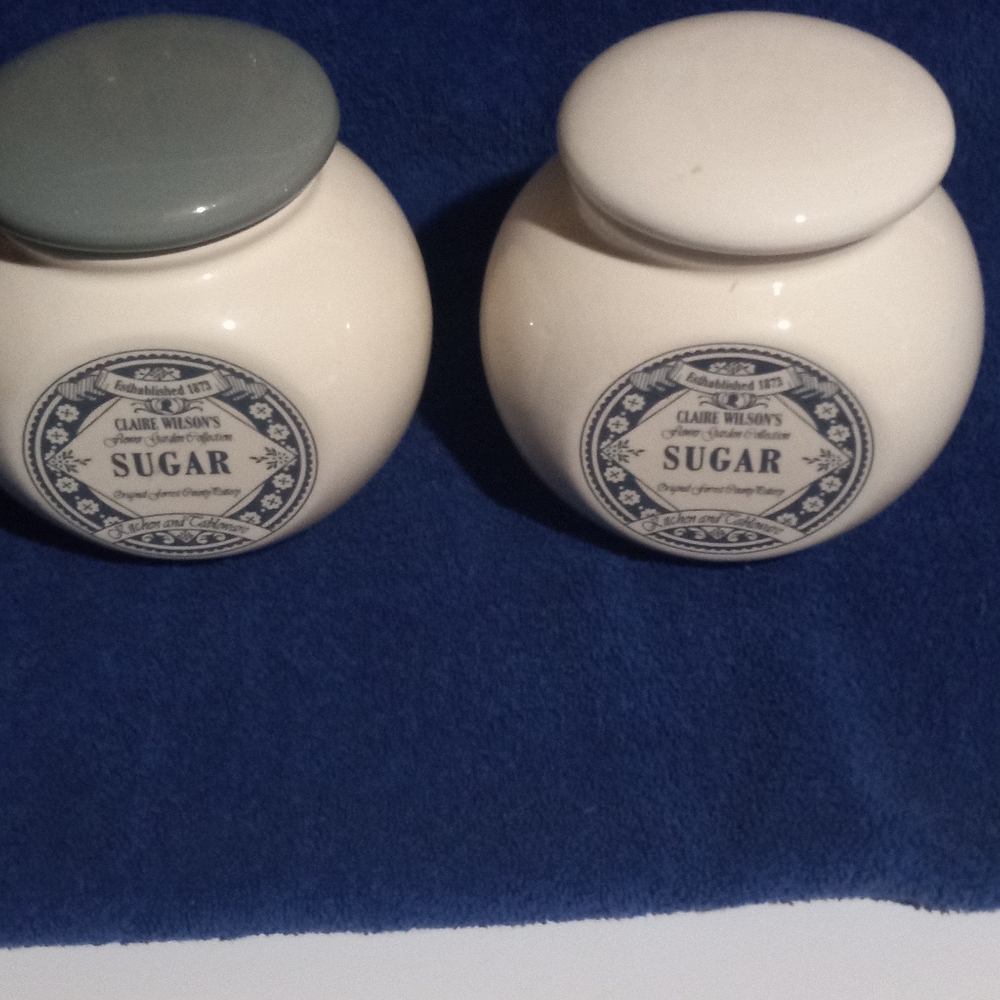 Claire Wilson's Flower Garden Enamel Sugar Container Set